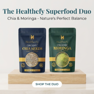 Healtheefy Ultimate Superfood Duo (Organic Chia Seeds & Organic Moringa Powder)